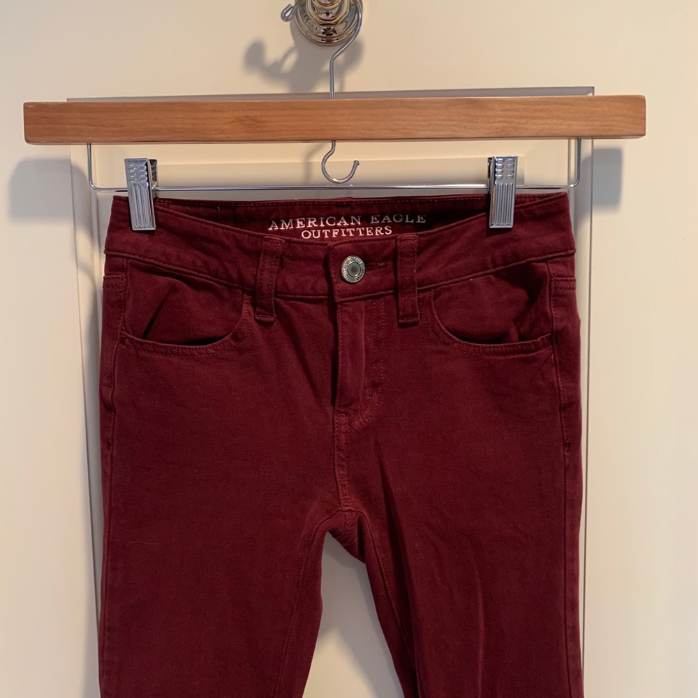 American eagle skinny pants/jeggings in maroon